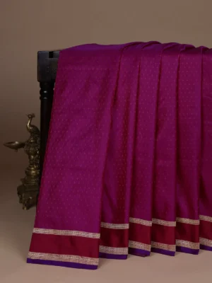 Pink-Violet Banarasi Tanshoi Silk Saree