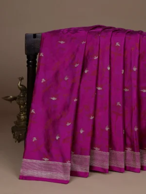 Pink Banarasi Tanshoi Silk Saree