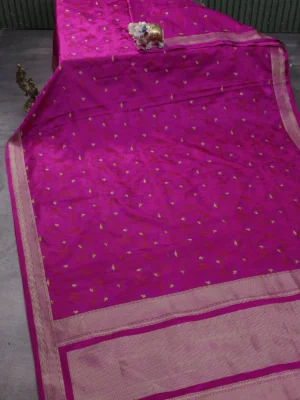 Pink Banarasi Tanshoi Silk Saree
