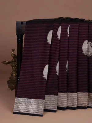 Black Banarasi Tanshoi Silk Saree