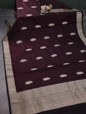 Black Banarasi Tanshoi Silk Saree