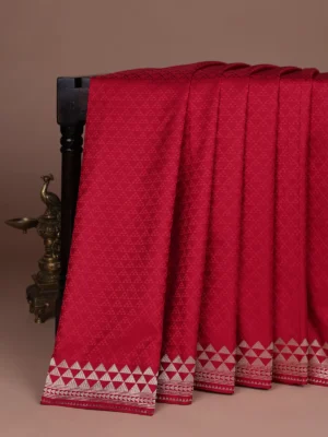 Red Banarasi Tanshoi Silk Saree