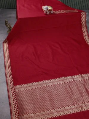 Red Banarasi Tanshoi Silk Saree