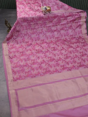 Muave Pink Banarasi Tanshoi Silk Saree