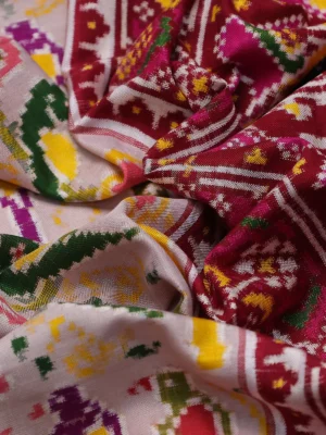 Grey-Maroon Patan Patola Silk Saree