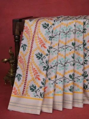 Off White Patan Patola Silk Saree