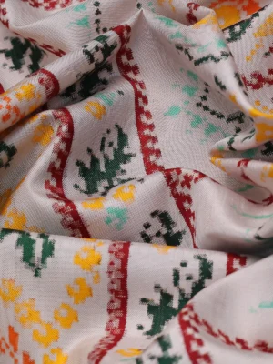 Off White Patan Patola Silk Saree