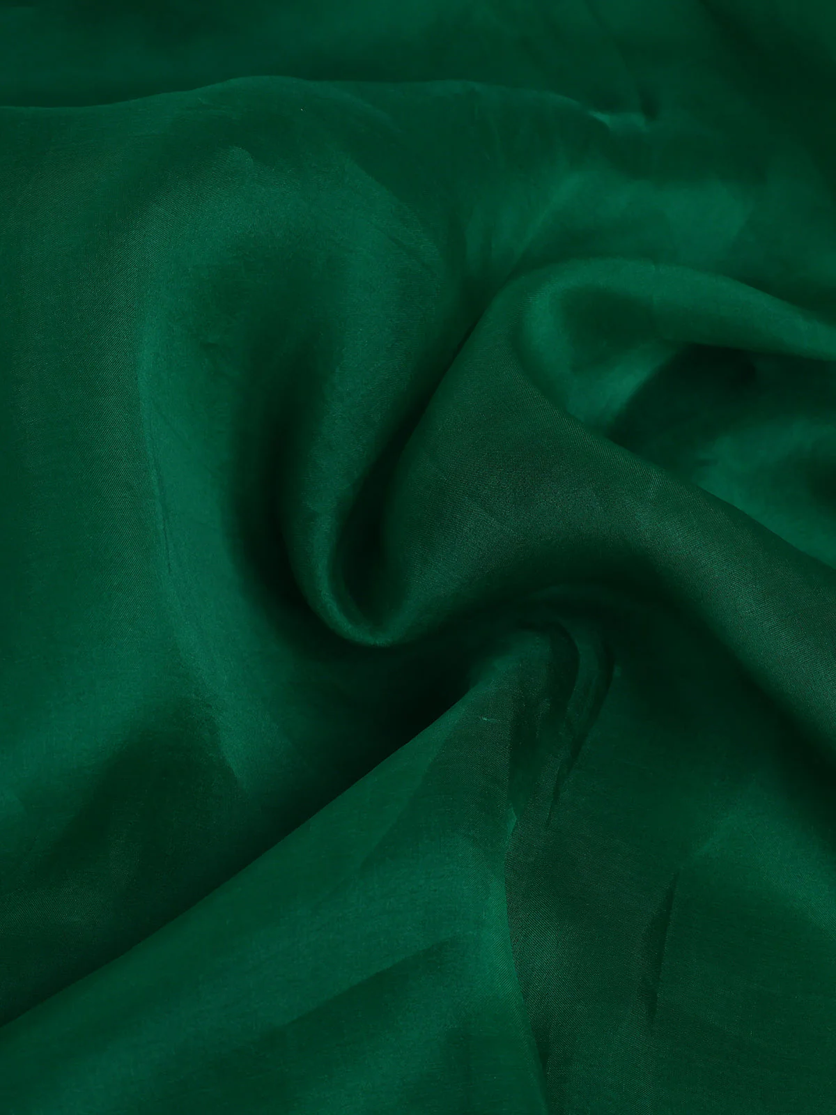Green Pure Organza Silk Saree With Embroidery Readymade Blouse - Image 2
