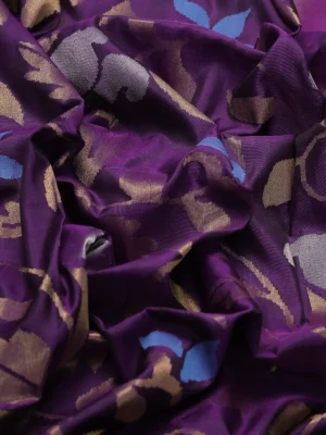 Violet Uppada Silk Saree With Jamdhani Weaves