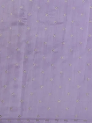 Lavender Organza Hand Painted Silk Saree