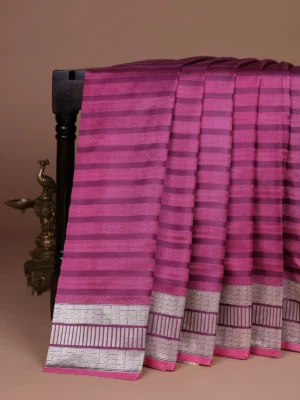 Mauve Pink Banarasi Tanshoi Silk Saree